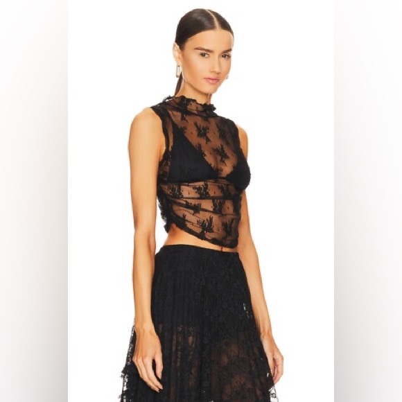 Black Free People Intimately Solid No Lace/Mesh Top- M - Picture 2 of 7